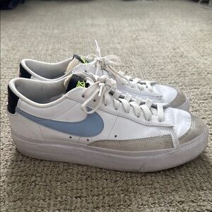 White and Blue Sneakers
